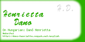 henrietta dano business card